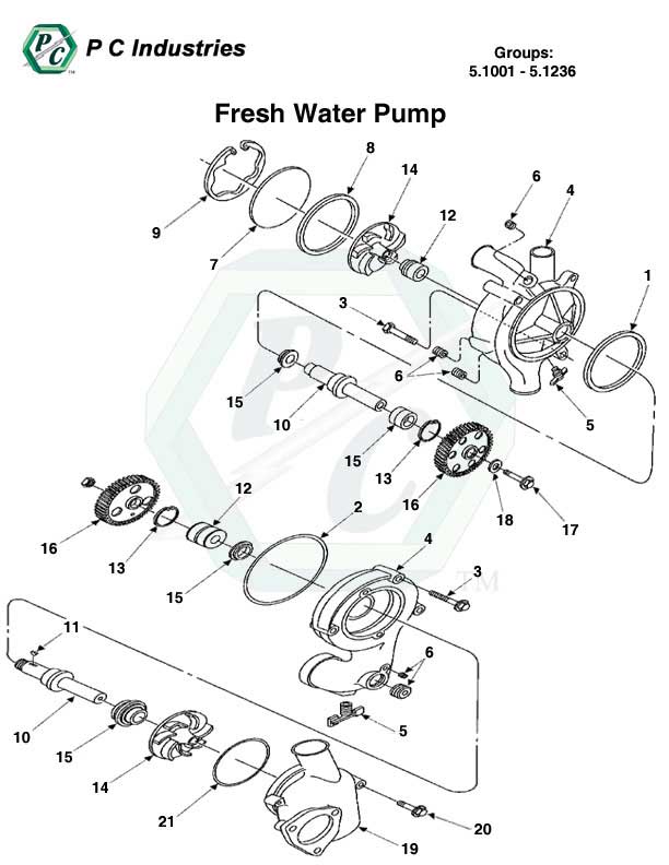 5.1001 - 5.1236 Fresh Water Pump.jpg - Diagram